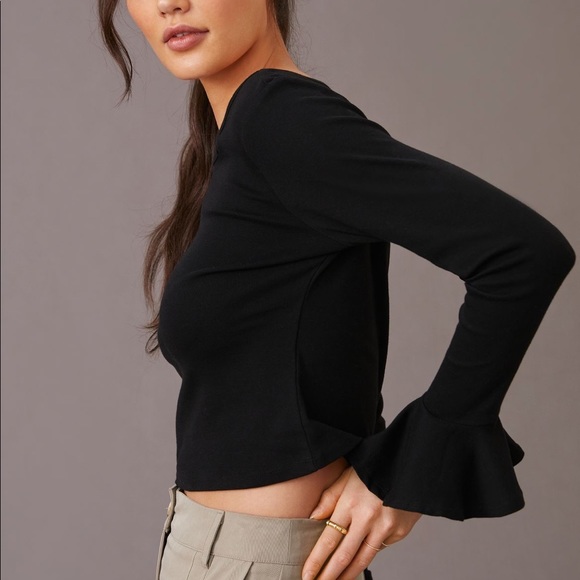 Maeve Tops - NWT Anthropologie Maeve Black Flounce Shirt